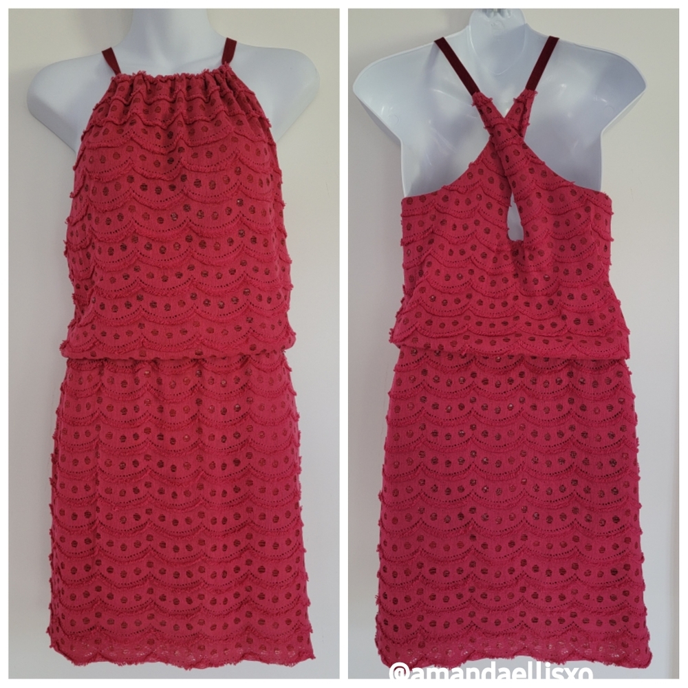 Nicole Miller Artelier 006082 Scalloped Tier Halter Neck Sheath Dress - Picture 4 of 10